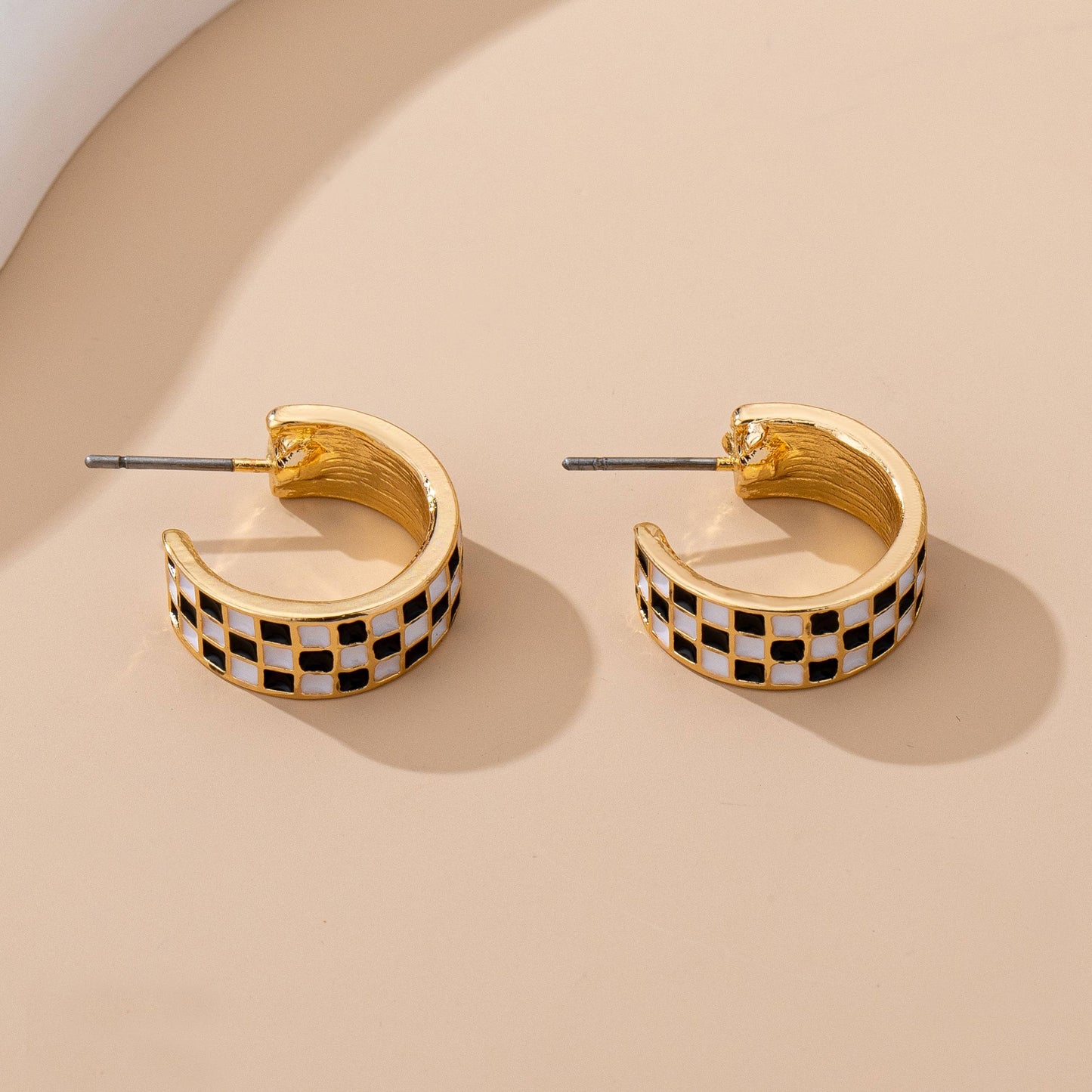Checker Hoop Earrings