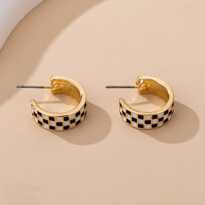 Checker Hoop Earrings
