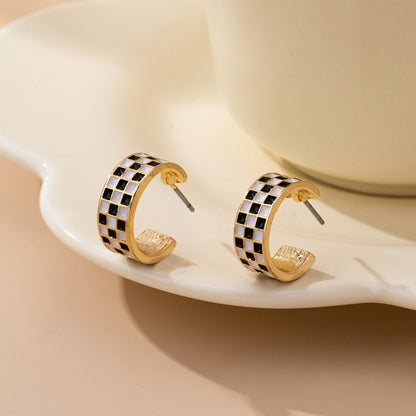 Checker Hoop Earrings